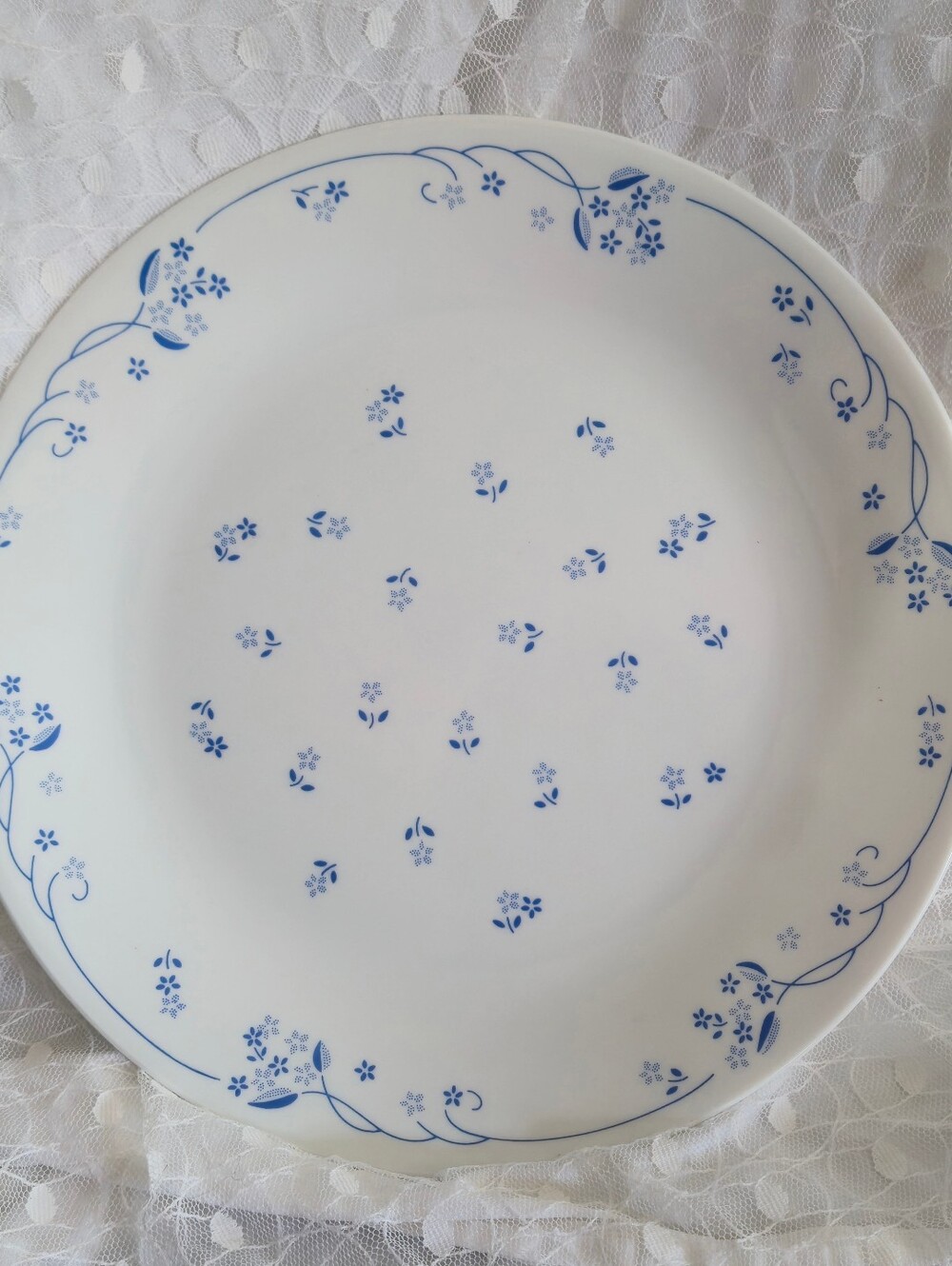 Vintage Corelle PROVINCIAL BLUE Classic Floral Dinner Plate Blue/White SET / 10